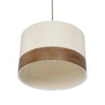 GLOBOSTAR® ZYKLUS 203-0103 Μοντέρνο Κρεμαστό Φωτιστικό Οροφής με Ντουί 1 x E27 AC 220-240V IP20 - Μπεζ & Καφέ - Μ36 x Π36 x Υ25cm - Image 6