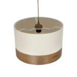 GLOBOSTAR® ZYKLUS 203-0103 Μοντέρνο Κρεμαστό Φωτιστικό Οροφής με Ντουί 1 x E27 AC 220-240V IP20 - Μπεζ & Καφέ - Μ36 x Π36 x Υ25cm - Image 7