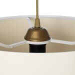 GLOBOSTAR® ZYKLUS 203-0103 Μοντέρνο Κρεμαστό Φωτιστικό Οροφής με Ντουί 1 x E27 AC 220-240V IP20 - Μπεζ & Καφέ - Μ36 x Π36 x Υ25cm - Image 9