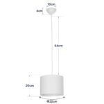 GLOBOSTAR® BLAZE 203-0106 Μοντέρνο Κρεμαστό Φωτιστικό Οροφής με Ντουί 1 x E27 AC 220-240V IP20 - Μπεζ - Μ22 x Π22 x Υ20cm - Image 12