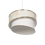 GLOBOSTAR® SONIA 203-0117 Μοντέρνο Κρεμαστό Φωτιστικό Οροφής με Ντουί 1 x E27 AC 220-240V IP20 - Λευκό & Χρυσό - Μ30 x Π30 x Υ24cm - Image 6