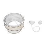 GLOBOSTAR® SONIA 203-0117 Μοντέρνο Κρεμαστό Φωτιστικό Οροφής με Ντουί 1 x E27 AC 220-240V IP20 - Λευκό & Χρυσό - Μ30 x Π30 x Υ24cm - Image 10