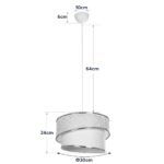 GLOBOSTAR® SONIA 203-0120 Μοντέρνο Κρεμαστό Φωτιστικό Οροφής με Ντουί 1 x E27 AC 220-240V IP20 - Μαύρο & Λευκό - Μ30 x Π30 x Υ24cm - Image 11