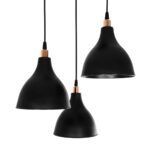 GLOBOSTAR® RADE 203-0127 Μοντέρνο Κρεμαστό Φωτιστικό Οροφής με Ντουί 3 x E27 AC 220-240V IP20 - Μαύρο & Χάλκινο - Μ40 x Π40 x Υ40cm - Image 7