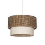GLOBOSTAR® SISSIE 203-0138 Μοντέρνο Κρεμαστό Φωτιστικό Οροφής με Ντουί 1 x E27 AC 220-240V IP20 - Καφέ & Μπεζ - Μ30 x Π30 x Υ23cm