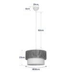 GLOBOSTAR® SISSIE 203-0138 Μοντέρνο Κρεμαστό Φωτιστικό Οροφής με Ντουί 1 x E27 AC 220-240V IP20 - Καφέ & Μπεζ - Μ30 x Π30 x Υ23cm - Image 11