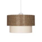 GLOBOSTAR® SISSIE 203-0138 Μοντέρνο Κρεμαστό Φωτιστικό Οροφής με Ντουί 1 x E27 AC 220-240V IP20 - Καφέ & Μπεζ - Μ30 x Π30 x Υ23cm - Image 5