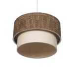 GLOBOSTAR® SISSIE 203-0138 Μοντέρνο Κρεμαστό Φωτιστικό Οροφής με Ντουί 1 x E27 AC 220-240V IP20 - Καφέ & Μπεζ - Μ30 x Π30 x Υ23cm - Image 6