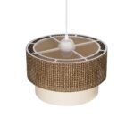 GLOBOSTAR® SISSIE 203-0138 Μοντέρνο Κρεμαστό Φωτιστικό Οροφής με Ντουί 1 x E27 AC 220-240V IP20 - Καφέ & Μπεζ - Μ30 x Π30 x Υ23cm - Image 7