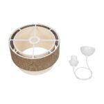 GLOBOSTAR® SISSIE 203-0138 Μοντέρνο Κρεμαστό Φωτιστικό Οροφής με Ντουί 1 x E27 AC 220-240V IP20 - Καφέ & Μπεζ - Μ30 x Π30 x Υ23cm - Image 10