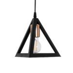 GLOBOSTAR® TRIANGLE 203-0161 Μοντέρνο Κρεμαστό Φωτιστικό Οροφής με Ντουί 1 x E27 AC 220-240V IP20 - Μάυρο & Χάλκινο - Μ24 x Π24 x Υ22cm - Image 5