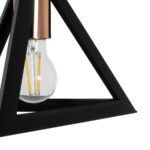 GLOBOSTAR® TRIANGLE 203-0161 Μοντέρνο Κρεμαστό Φωτιστικό Οροφής με Ντουί 1 x E27 AC 220-240V IP20 - Μάυρο & Χάλκινο - Μ24 x Π24 x Υ22cm - Image 8