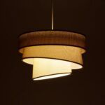 GLOBOSTAR® SIERA 203-0168 Μοντέρνο Κρεμαστό Φωτιστικό Οροφής με Ντουί 1 x E27 AC 220-240V IP20 - Μπεζ & Χρυσό - Μ38 x Π38 x Υ26cm - Image 3