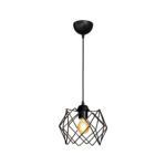 GLOBOSTAR® VORTEX 203-0277 Μοντέρνο Κρεμαστό Φωτιστικό Οροφής με Ντουί 1 x E27 AC 220-240V IP20 - Μαύρο - Μ23.5 x Π23.5 x Υ20cm - Image 3