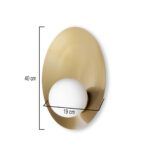 GLOBOSTAR® PLATO 203-0278 Vintage Φωτιστικό Τοίχου - Απλίκα με Ντουί 1 x E27 AC 220-240V IP20 - Χρυσό & Λευκό - M40 x Π19 x Υ40cm - Image 4