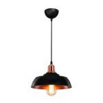 GLOBOSTAR® LOAN 203-0280 Μοντέρνο Κρεμαστό Φωτιστικό Οροφής με Ντουί 1 x E27 AC 220-240V IP20 - Μαύρο & Μπρονζέ  - Μ25.5 x Π25.5 x Υ17cm - Image 3