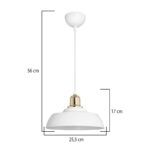 GLOBOSTAR® LOAN 203-0281 Μοντέρνο Κρεμαστό Φωτιστικό Οροφής με Ντουί 1 x E27 AC 220-240V IP20 - Λευκό & Χρυσό  -Μ25.5 x Π25.5 x Υ17cm - Image 4