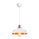 GLOBOSTAR® LOAN 203-0282 Μοντέρνο Κρεμαστό Φωτιστικό Οροφής με Ντουί 1 x E27 AC 220-240V IP20 - Λευκό & Μπρονζέ  - Μ25.5 x Π25.5 x Υ17cm - Image 3