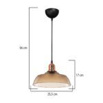 GLOBOSTAR® LOAN 203-0285 Μοντέρνο Κρεμαστό Φωτιστικό Οροφής με Ντουί 1 x E27 AC 220-240V IP20 - Καφέ & Μπρονζέ - Μ25.5 x Π25.5 x Υ17cm - Image 4