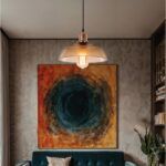 GLOBOSTAR® LOAN 203-0285 Μοντέρνο Κρεμαστό Φωτιστικό Οροφής με Ντουί 1 x E27 AC 220-240V IP20 - Καφέ & Μπρονζέ - Μ25.5 x Π25.5 x Υ17cm - Image 5