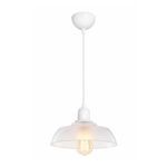 GLOBOSTAR® LOAN 203-0286 Μοντέρνο Κρεμαστό Φωτιστικό Οροφής με Ντουί 1 x E27 AC 220-240V IP20 - Λευκό Δίαφανο - Μ25.5 x Π25.5 x Υ17cm - Image 3