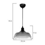 GLOBOSTAR® LOAN 203-0287 Μοντέρνο Κρεμαστό Φωτιστικό Οροφής με Ντουί 1 x E27 AC 220-240V IP20 - Γκρι Δίαφανο - Μ25.5 x Π25.5 x Υ17cm - Image 4