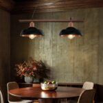 GLOBOSTAR® LOAN 203-0290 Μοντέρνο Κρεμαστό Φωτιστικό Οροφής με Ντουί 2 x E27 AC 220-240V IP20 - Μαύρο & Μπρονζέ - Μ70 x Π25.5 x Υ19cm - Image 5