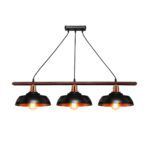 GLOBOSTAR® LOAN 203-0291 Μοντέρνο Κρεμαστό Φωτιστικό Οροφής με Ντουί 3 x E27 AC 220-240V IP20 - Μαύρο & Μπρονζέ - Μ89 x Π25.5 x Υ19cm - Image 3