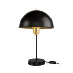 GLOBOSTAR® GAZETA 203-0298 Μοντέρνο Επιτραπέζιο Φωτιστικό Πορτατίφ με Ντουί 1 x E27 AC 220-240V IP20 - Μαύρο & Χρυσό - Μ25 x Π25 x Υ39cm - Image 3