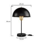 GLOBOSTAR® GAZETA 203-0298 Μοντέρνο Επιτραπέζιο Φωτιστικό Πορτατίφ με Ντουί 1 x E27 AC 220-240V IP20 - Μαύρο & Χρυσό - Μ25 x Π25 x Υ39cm - Image 4