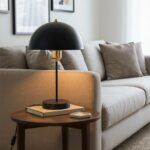 GLOBOSTAR® GAZETA 203-0298 Μοντέρνο Επιτραπέζιο Φωτιστικό Πορτατίφ με Ντουί 1 x E27 AC 220-240V IP20 - Μαύρο & Χρυσό - Μ25 x Π25 x Υ39cm - Image 5