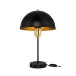 GLOBOSTAR® GAZETA 203-0299 Μοντέρνο Επιτραπέζιο Φωτιστικό Πορτατίφ με Ντουί 1 x E27 AC 220-240V IP20 - Μαύρο & Μπρονζέ - Μ25 x Π25 x Υ39cm - Image 3