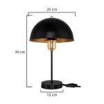 GLOBOSTAR® GAZETA 203-0299 Μοντέρνο Επιτραπέζιο Φωτιστικό Πορτατίφ με Ντουί 1 x E27 AC 220-240V IP20 - Μαύρο & Μπρονζέ - Μ25 x Π25 x Υ39cm - Image 4