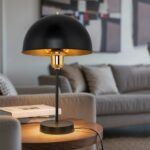 GLOBOSTAR® GAZETA 203-0299 Μοντέρνο Επιτραπέζιο Φωτιστικό Πορτατίφ με Ντουί 1 x E27 AC 220-240V IP20 - Μαύρο & Μπρονζέ - Μ25 x Π25 x Υ39cm - Image 5