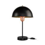 GLOBOSTAR® GAZETA 203-0300 Μοντέρνο Επιτραπέζιο Φωτιστικό Πορτατίφ με Ντουί 1 x E27 AC 220-240V IP20 - Μαύρο & Μπρονζέ - Μ25 x Π25 x Υ39cm - Image 3