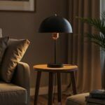 GLOBOSTAR® GAZETA 203-0300 Μοντέρνο Επιτραπέζιο Φωτιστικό Πορτατίφ με Ντουί 1 x E27 AC 220-240V IP20 - Μαύρο & Μπρονζέ - Μ25 x Π25 x Υ39cm - Image 5