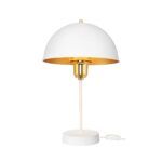 GLOBOSTAR® GAZETA 203-0302 Μοντέρνο Επιτραπέζιο Φωτιστικό Πορτατίφ με Ντουί 1 x E27 AC 220-240V IP20 - Λευκό & Χρυσό  - Μ25 x Π25 x Υ39cm - Image 3