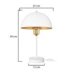 GLOBOSTAR® GAZETA 203-0302 Μοντέρνο Επιτραπέζιο Φωτιστικό Πορτατίφ με Ντουί 1 x E27 AC 220-240V IP20 - Λευκό & Χρυσό  - Μ25 x Π25 x Υ39cm - Image 4