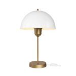 GLOBOSTAR® GAZETA 203-0303 Μοντέρνο Επιτραπέζιο Φωτιστικό Πορτατίφ με Ντουί 1 x E27 AC 220-240V IP20 - Λευκό & Μπρονζέ  - Μ25 x Π25 x Υ39cm - Image 3