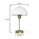 GLOBOSTAR® GAZETA 203-0303 Μοντέρνο Επιτραπέζιο Φωτιστικό Πορτατίφ με Ντουί 1 x E27 AC 220-240V IP20 - Λευκό & Μπρονζέ  - Μ25 x Π25 x Υ39cm - Image 4