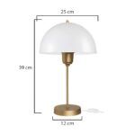 GLOBOSTAR® GAZETA 203-0304 Μοντέρνο Επιτραπέζιο Φωτιστικό Πορτατίφ με Ντουί 1 x E27 AC 220-240V IP20 - Λευκό Δίαφανο & Μπρονζέ  - Μ25 x Π25 x Υ39cm - Image 4