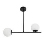 GLOBOSTAR® GLOBUS 201-0118 Μοντέρνο Φωτιστικό Οροφής με Ντουί 2 x E27 AC 220-240V IP20 - Λευκό & Μαύρο - Μ65 x Π15 x Υ23cm - Image 5