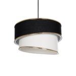 GLOBOSTAR® SONIA 203-0120 Μοντέρνο Κρεμαστό Φωτιστικό Οροφής με Ντουί 1 x E27 AC 220-240V IP20 - Μαύρο & Λευκό - Μ30 x Π30 x Υ24cm - Image 2