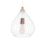 GLOBOSTAR® RADIARO 201-0014 Vintage Κρεμαστό Φωτιστικό Οροφής με Ντουί 1 x E27 AC 220-240V IP20 - Λευκό & Χάλκινο - Μ26 x Π26 x Υ35cm - Image 2