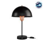 GLOBOSTAR® GAZETA 203-0300 Μοντέρνο Επιτραπέζιο Φωτιστικό Πορτατίφ με Ντουί 1 x E27 AC 220-240V IP20 - Μαύρο & Μπρονζέ - Μ25 x Π25 x Υ39cm - Image 2