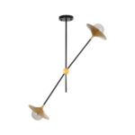 GLOBOSTAR® NOAH 999-0184 Μοντέρνο Κρεμαστό Φωτιστικό Οροφής με Ντουί 1 x E27 AC 220-240V IP20 - Γκρι & Μπεζ - Μ16 x Π16 x Υ30cm - Image 3