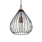 GLOBOSTAR® RADIARO 201-0015 Vintage Κρεμαστό Φωτιστικό Οροφής με Ντουί 1 x E27 AC 220-240V IP20 - Μαύρο & Χάλκινο - Μ26 x Π26 x Υ35cm - Image 2