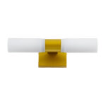 GLOBOSTAR® ANAIS 60409 Μοντέρνο Φωτιστικό Τοίχου - Απλίκα Καθρέπτη Μπάνιου με Ντουί 2 x G9 AC 220-240V IP44 - Χρυσό Βούρτσας & Λευκό - Μ34 x Π12 x Υ11cm - Image 4