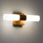 GLOBOSTAR® ANAIS 60411 Μοντέρνο Φωτιστικό Τοίχου - Απλίκα Καθρέπτη Μπάνιου με Ντουί 2 x G9 AC 220-240V IP44 - Χάλκινο & Λευκό - Μ34 x Π12 x Υ11cm - Image 9