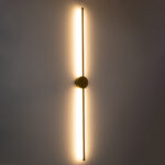 GLOBOSTAR® DIADEM 61334 Μοντέρνο Φωτιστικό Τοίχου - Απλίκα LED 18W 2160lm 120° AC 220-240V IP20 Ρυθμιζόμενο Λευκό CCT με On/Off 2700K/4500K/6000K - Lumileds SMD Chip - Χρυσό Βούρτσας - Μ10 x Π4 x Υ120cm - 3 Χρόνια Εγγύηση - Image 9